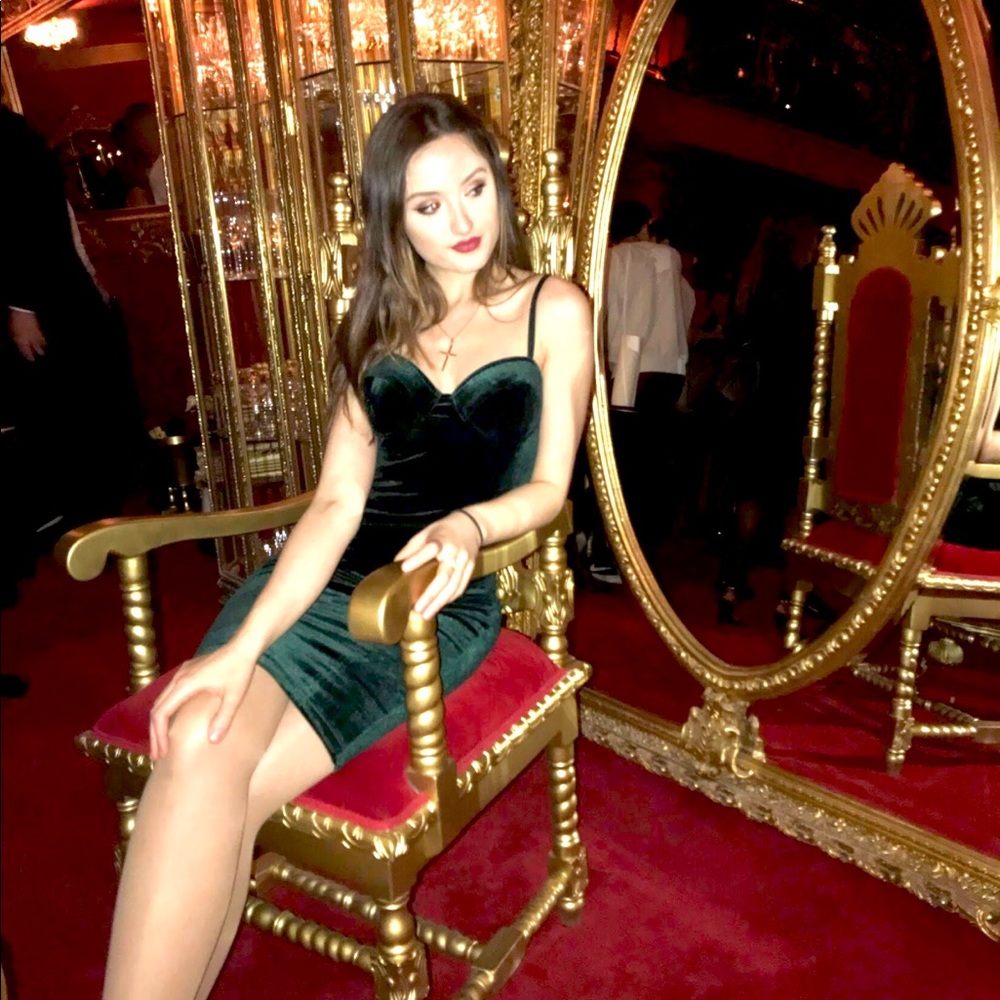 Emerald velvet dress